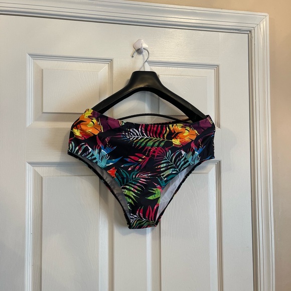 Women Plus Size Tropical Flattering Skirted Top & Bottom Tankini Set 16W & 20W - Picture 9 of 11